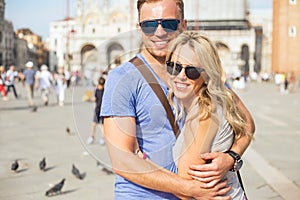 Young happy couple in Venice