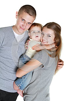 Young happy family with child