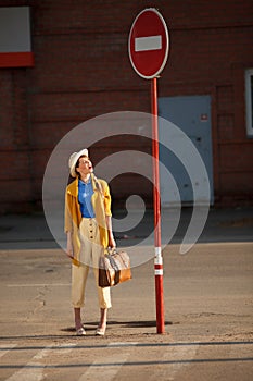 Young happy funny dressed woman