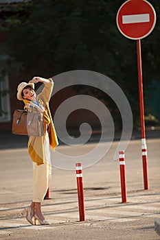 Young happy funny dressed woman