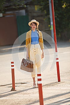 Young happy funny dressed woman