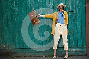 Young happy funny dressed woman