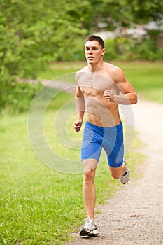 Young and happy jogger