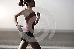 Young healthy lifestyle asian woman running