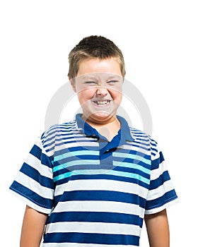 Young Hispanic-American Boy Gritting Teeth photo