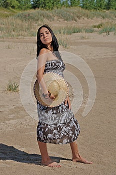 Young Hispanic Woman on the Beach