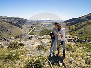 Young homosexual taking a selfie at Cerro BahÃ­a Blanca