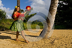 Young Hula dancer photo