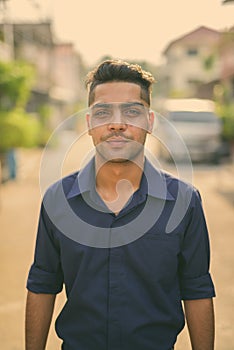 Young Indian businessman in the streets outdoors