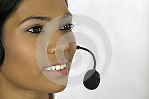 Young Indian female helpdesk operator