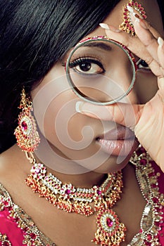 Young indian woman in traditional clothes