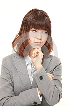 Young Japanese Woman Sleeping on the Table