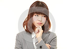 Young Japanese Woman Sleeping on the Table