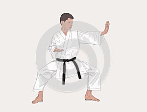 Young karate player