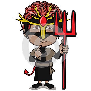 Young Kid Character in Devil costume