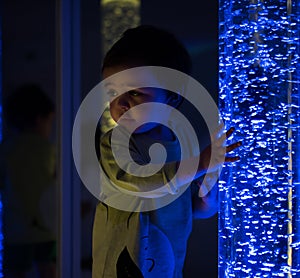 Young kid exploring snoezelen space