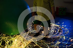 Young kid exploring snoezelen space