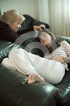 Young ladies relaxing