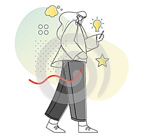 Young Lady - Creative Thinking Process Development - Illustration