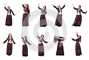 The young lady dancing traditional azeri dance