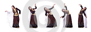 The young lady dancing traditional azeri dance
