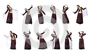 The young lady dancing traditional azeri dance photo