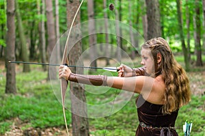 Young lady Elf with a long bow