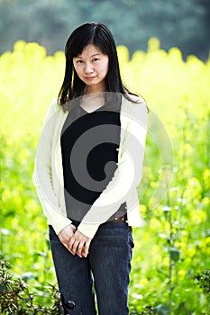 Young lady in flower fields