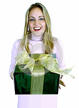 Young Lady With Gift (Christmas / Birthday)