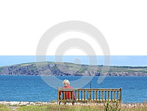 Young lady looking at the sea view