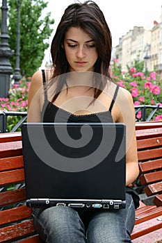 Young lady with notebook