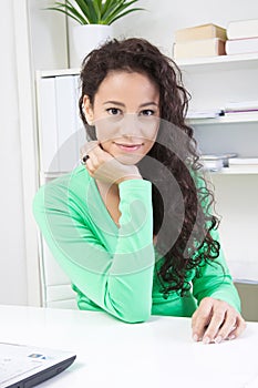 Young lady in office
