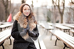 Young lady smiling in the park