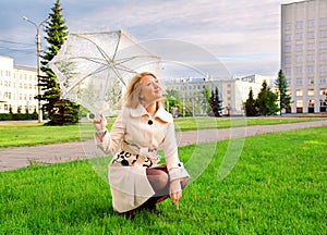 Young lady with umbrella