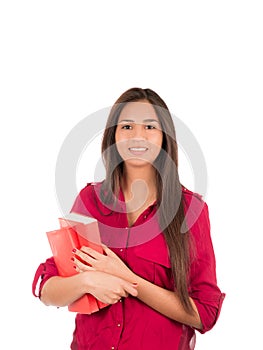 Young Latin Girl Holding Books