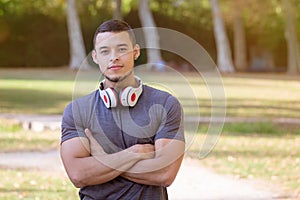 Young latin man runner running jogging sports training fitness