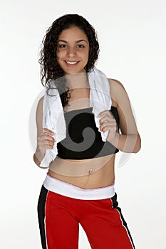 Young Latina with Workout Towel