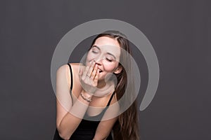Young laughing attractive woman portrait