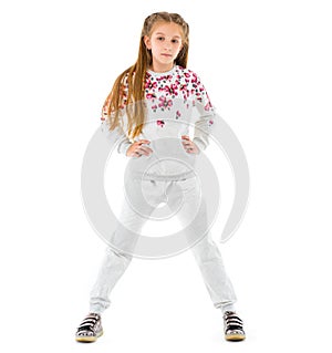 Young little posing in sportwear