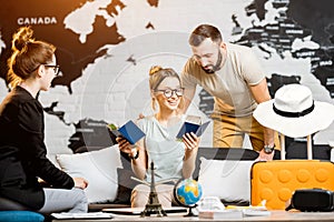 Couple at the travel agency office