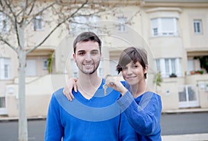 Young lovers excited about your new home