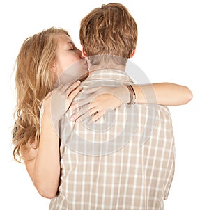 Young loving couple embracing