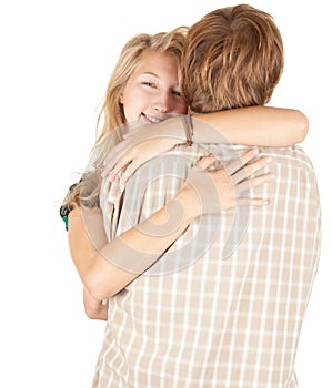 Young loving couple embracing