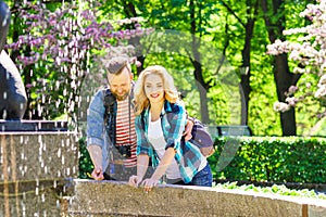 Young loving couple having date in the city.