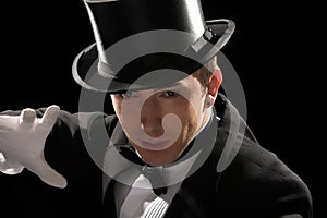 Young magician with high hat