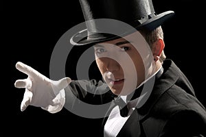 Young magician with high hat