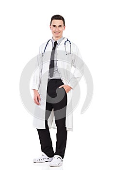 Young male doctor posing