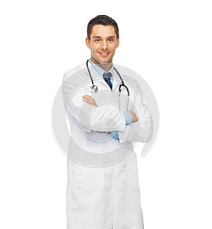 Young male doctor with stethoscope