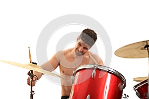 Young male drummer