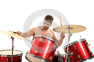 Young male drummer